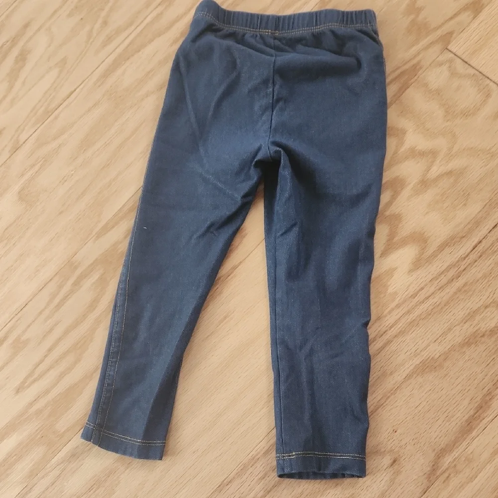 The Children's Place Leggings Faux Denim And Floral Print Set Of 2
